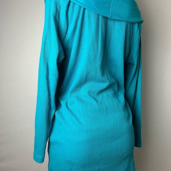 Vibrant Blue Cowl Neck Sweater with Fine Knit - Picture 7 of 9